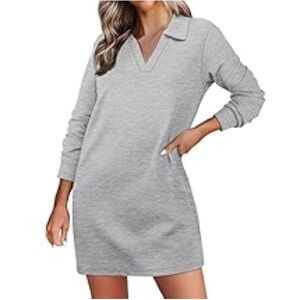 Gray Long Sleeve Women's Dress